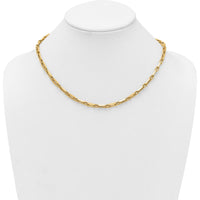 14K Yellow Gold Polished and Textured 4.8mm Double Fancy Link Necklace - 18.5" Length by 0