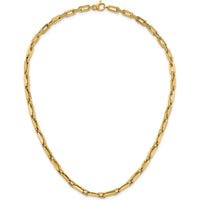 14K Yellow Gold Polished and Textured 4.8mm Double Fancy Link Necklace - 18.5" Length by 0
