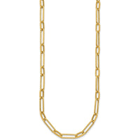 14K Yellow Gold Polished and Textured 4mm Fancy Long Link 24" Necklace by 0