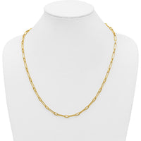 14K Yellow Gold Polished and Textured 4mm Fancy Long Link 24" Necklace by 0
