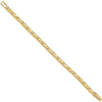 14K Yellow Gold Polished and Textured 5.5mm Nugget Bracelet - 7 Inches by Oro Pregiato