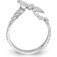 14K Yellow Gold Polished & Textured Butterfly Toe Ring - Stylish and Elegant Design by Oro Pregiato