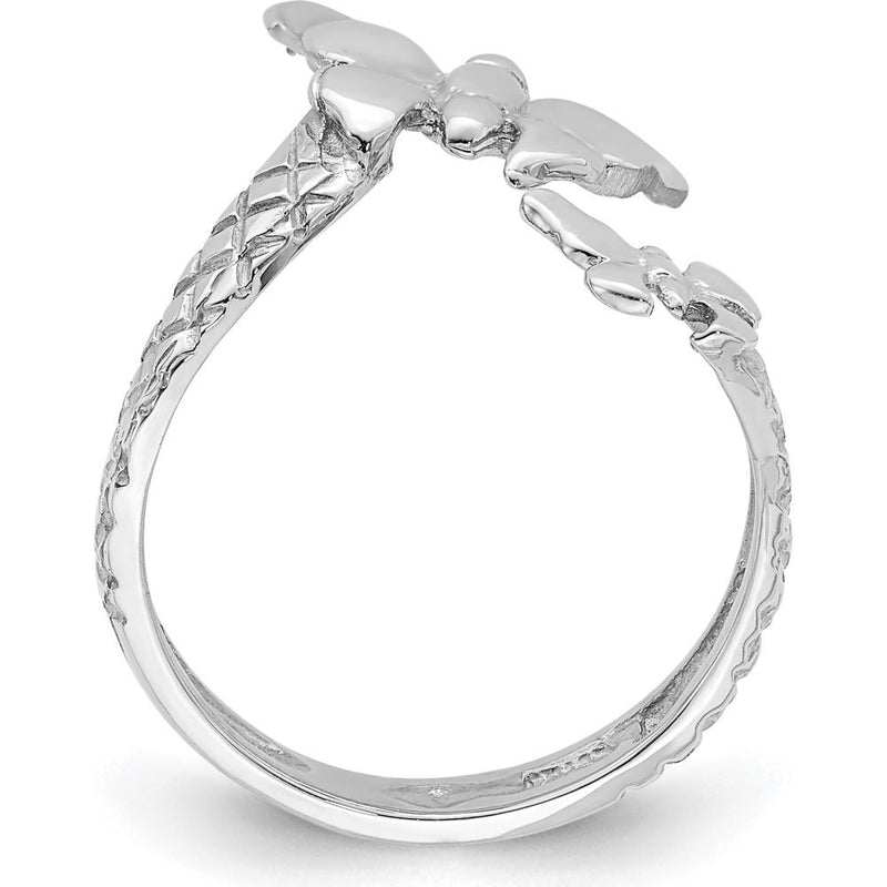 14K Yellow Gold Polished & Textured Butterfly Toe Ring - Stylish and Elegant Design by Oro Pregiato