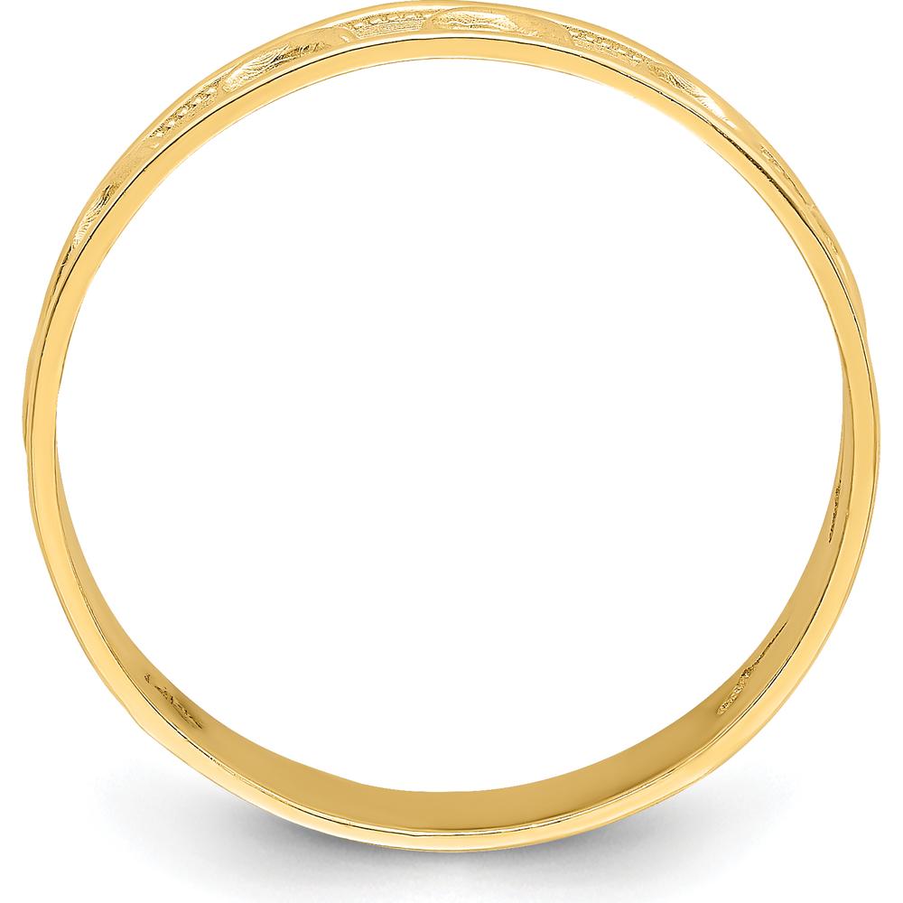14K Yellow Gold Polished and Textured Dolphin Engraved Thumb Ring - 5mm Width by Oro Pregiato