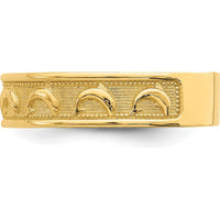 14K Yellow Gold Polished and Textured Dolphin Engraved Thumb Ring - 5mm Width by Oro Pregiato