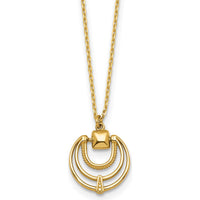 14K Yellow Gold Polished and Textured Fancy Circles 17" Necklace by 0