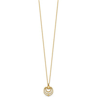 14K Yellow Gold Polished and Textured Fancy Circles 17" Necklace by 0