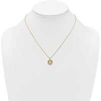 14K Yellow Gold Polished and Textured Fancy Circles 17" Necklace by 0
