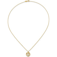 14K Yellow Gold Polished and Textured Fancy Circles 17" Necklace by 0