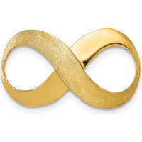 14K Yellow Gold Polished and Textured Infinity Slide Pendant for Omega Chains - Fits up to 5mm Fancy Omega by Oro Pregiato