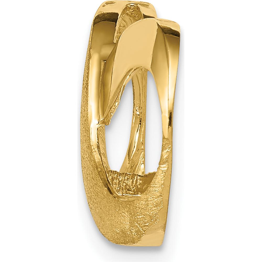 14K Yellow Gold Polished and Textured Infinity Slide Pendant for Omega Chains - Fits up to 5mm Fancy Omega by Oro Pregiato