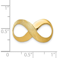 14K Yellow Gold Polished and Textured Infinity Slide Pendant for Omega Chains - Fits up to 5mm Fancy Omega by Oro Pregiato
