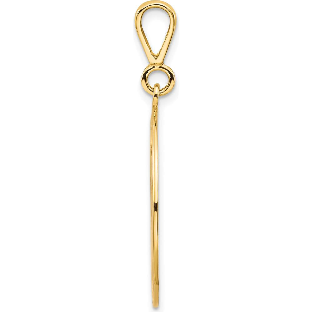 14K Yellow Gold Polished and Textured Large Masonic Symbol Pendant - 23mm by IBGoodman