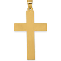 14K Yellow Gold Polished and Textured Latin Cross Pendant by Oro Pregiato