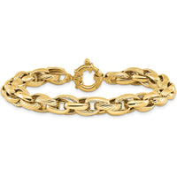 14K Yellow Gold Polished and Textured Link Bracelet - 7.5 Inches by Oro Pregiato