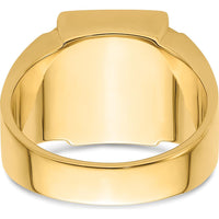 14K Yellow Gold Polished and Textured Masonic Ring Mounting for 12x10mm Rectangular Stone by IBGoodman