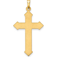 14K Yellow Gold Polished and Textured Passion Cross Pendant - 38.47mm by Oro Pregiato