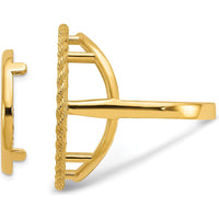 14K Yellow Gold Polished and Textured Rope Edge Coin Bezel Ring - Holds 1/10 oz. American Eagle Coin by Numis Coin Jewelry