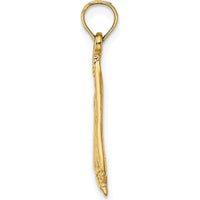 14K Yellow Gold Polished and Textured Sailboat Pendant Charm by Oro Pregiato
