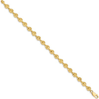 14K Yellow Gold Polished and Textured Sand Dollar Charm Bracelet - 7.25 inches by Oro Pregiato