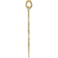 14K Yellow Gold Polished and Textured Solid Hamsa Pendant - Protective Symbol with Fish and Sacred Eye by Oro Pregiato