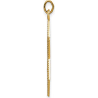 14K Yellow Gold Polished and Textured Solid Star of David Pendant - 29.95mm Length by Oro Pregiato