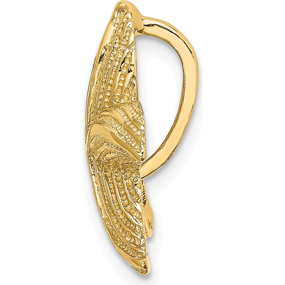14K Yellow Gold Polished and Textured Starfish Omega Slide Pendant by 0