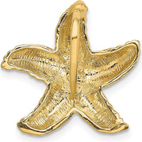 14K Yellow Gold Polished and Textured Starfish Omega Slide Pendant by 0