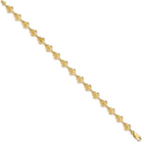 14K Yellow Gold Polished and Textured Turtle 7" Bracelet by Oro Pregiato
