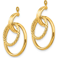 14K Yellow Gold Polished & Twisted Fancy Earring Jackets - 21mm Length by 0