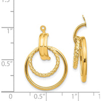 14K Yellow Gold Polished & Twisted Fancy Earring Jackets - 21mm Length by 0