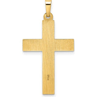 14K Yellow Gold Polished and Twisted Hollow Cross Pendant - Unisex by Oro Pregiato