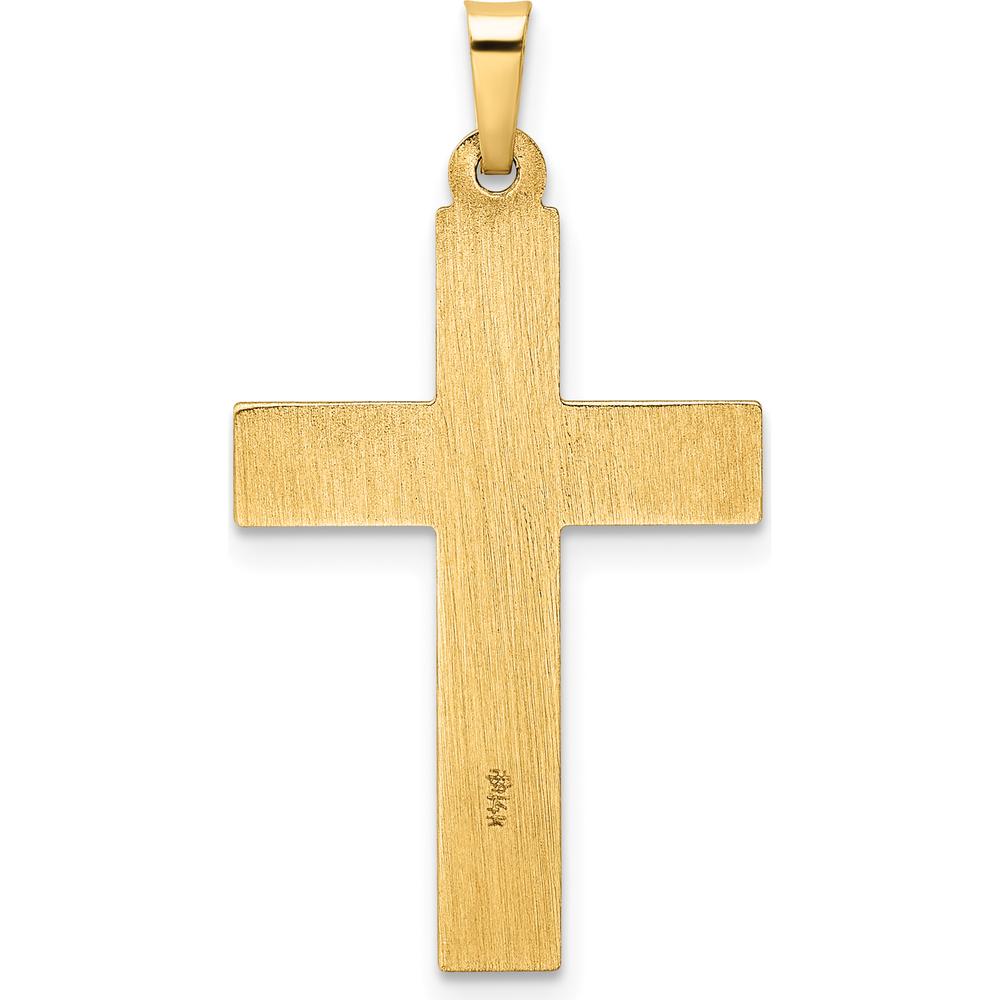 14K Yellow Gold Polished and Twisted Hollow Cross Pendant - Unisex by Oro Pregiato