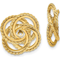14K Yellow Gold Polished & Twisted Love Knot Earring Jackets by 0