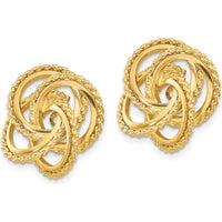 14K Yellow Gold Polished & Twisted Love Knot Earring Jackets by 0