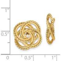 14K Yellow Gold Polished & Twisted Love Knot Earring Jackets by 0