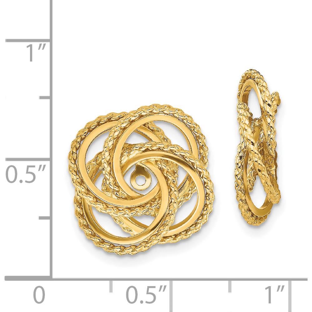 14K Yellow Gold Polished & Twisted Love Knot Earring Jackets by 0