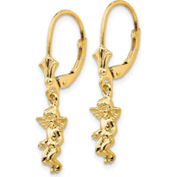 14K Yellow Gold Polished Angel Leverback Drop Earrings by 0