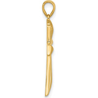 14K Yellow Gold Polished Angled Cross Pendant - Symbol of Faith and Elegance by Oro Pregiato