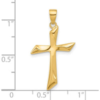 14K Yellow Gold Polished Angled Cross Pendant - Symbol of Faith and Elegance by Oro Pregiato