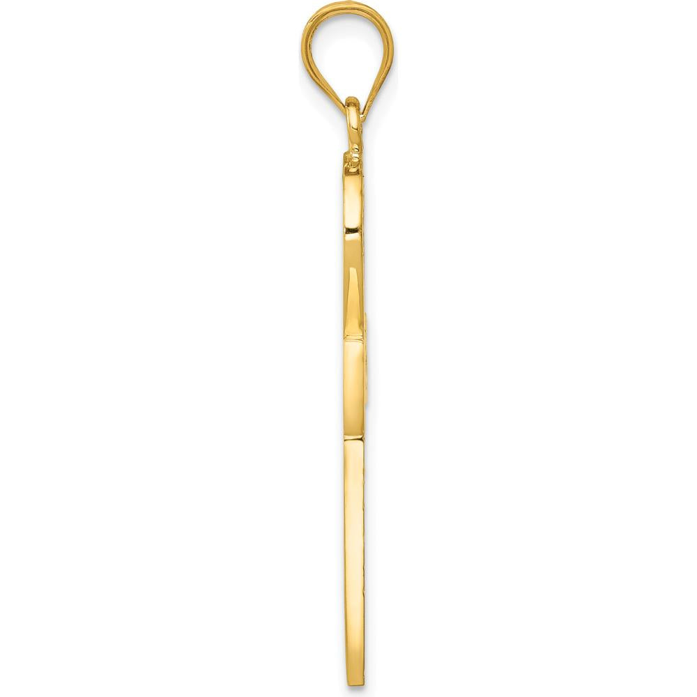 14K Yellow Gold Polished Ankh Cross Charm Pendant by Oro Pregiato