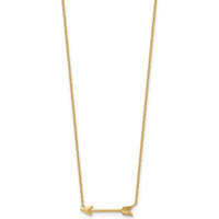14K Yellow Gold Polished Arrow Pendant Necklace on 17" Curb Chain by 0