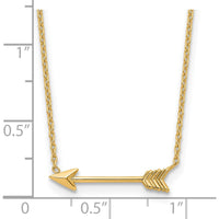 14K Yellow Gold Polished Arrow Pendant Necklace on 17" Curb Chain by 0