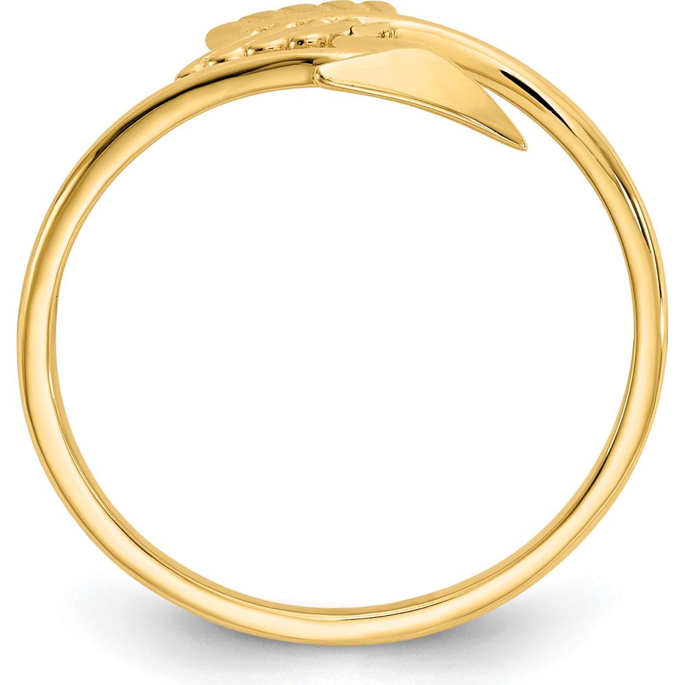 14K Yellow Gold Polished Arrow Ring - Contemporary Themed Design by Oro Pregiato