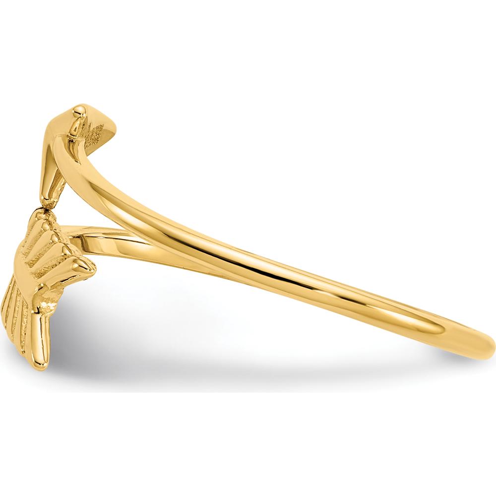 14K Yellow Gold Polished Arrow Ring - Contemporary Themed Design by Oro Pregiato