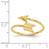 14K Yellow Gold Polished Arrow Ring - Contemporary Themed Design by Oro Pregiato