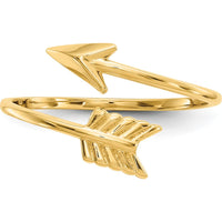 14K Yellow Gold Polished Arrow Ring - Contemporary Themed Design by Oro Pregiato