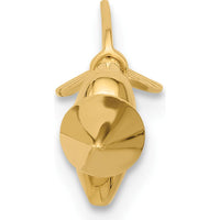 14K Yellow Gold Polished Arrow with Heart Industrial Body Jewelry - 50mm Length by Oro Pregiato