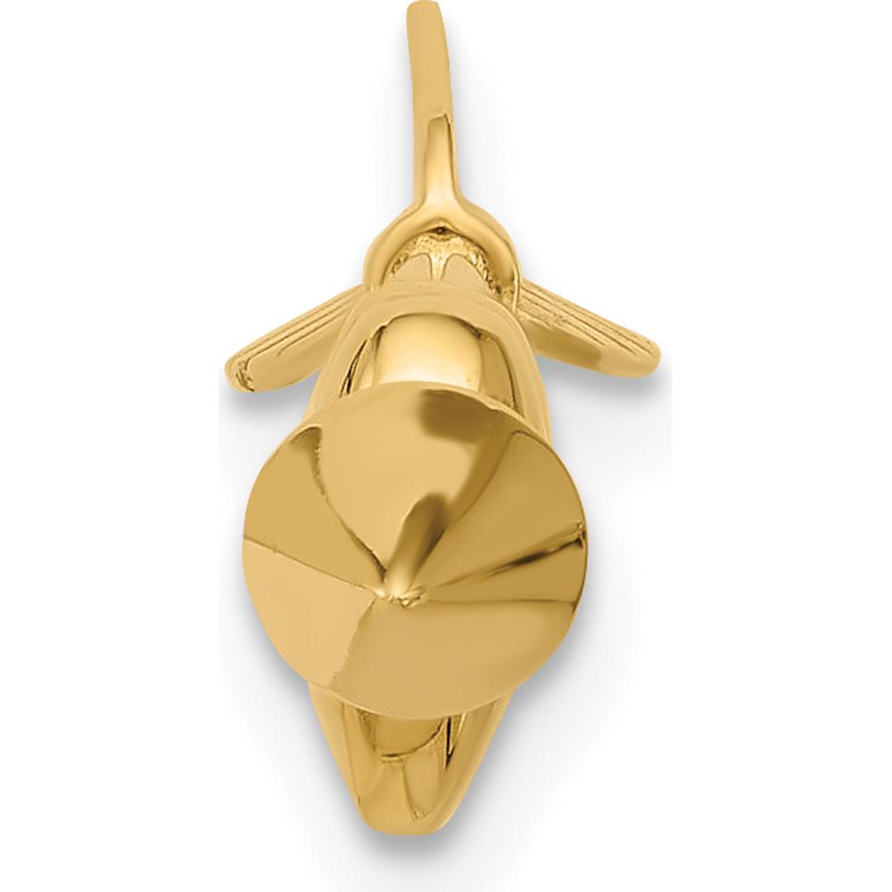 14K Yellow Gold Polished Arrow with Heart Industrial Body Jewelry - 50mm Length by Oro Pregiato