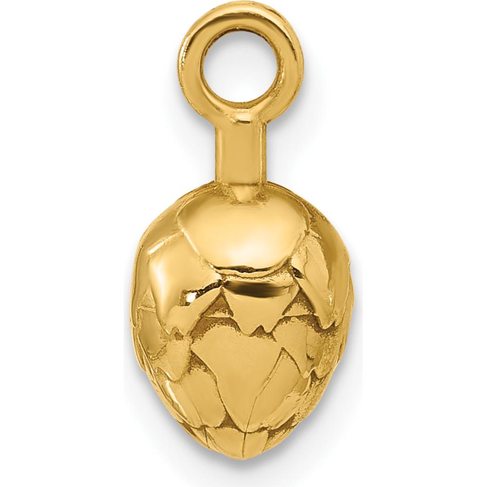 14K Yellow Gold Polished Artichoke Charm Pendant with 3.69mm Bail by Oro Pregiato
